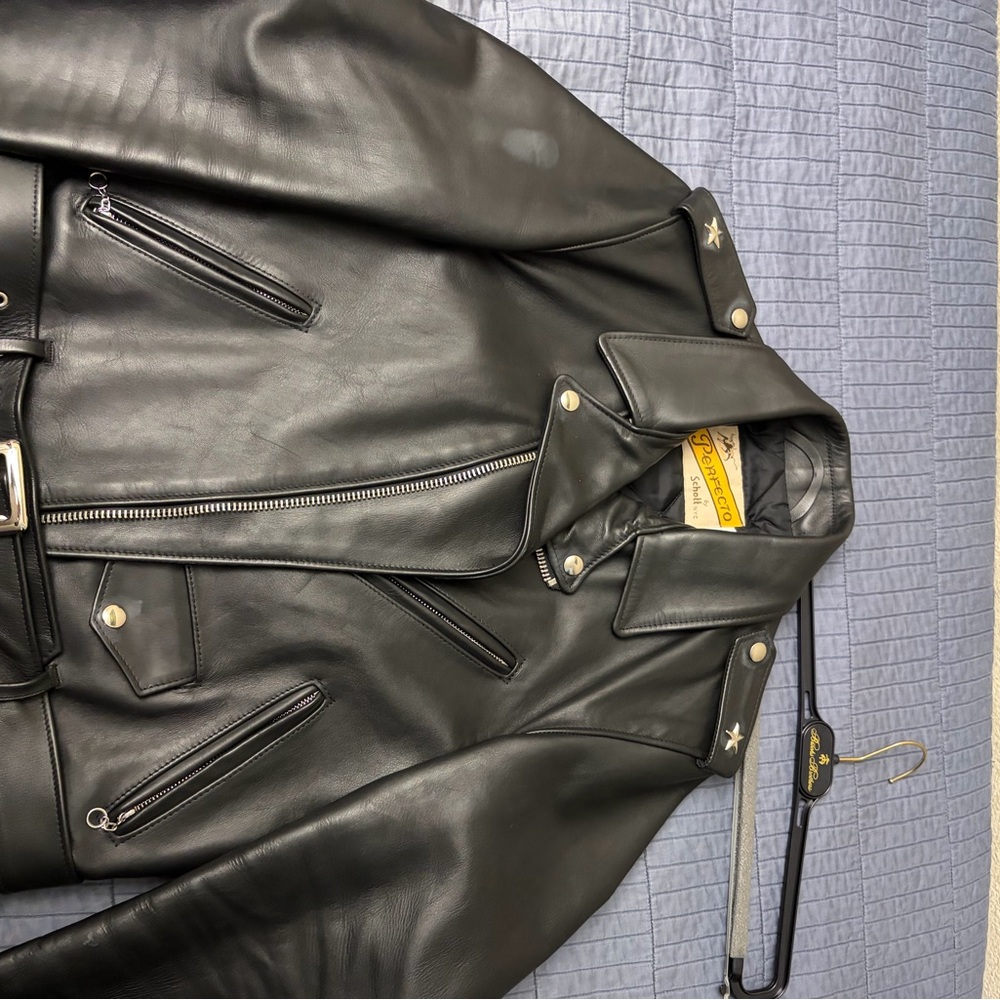 Schott NYC Black Leather Motorcycle Jacket